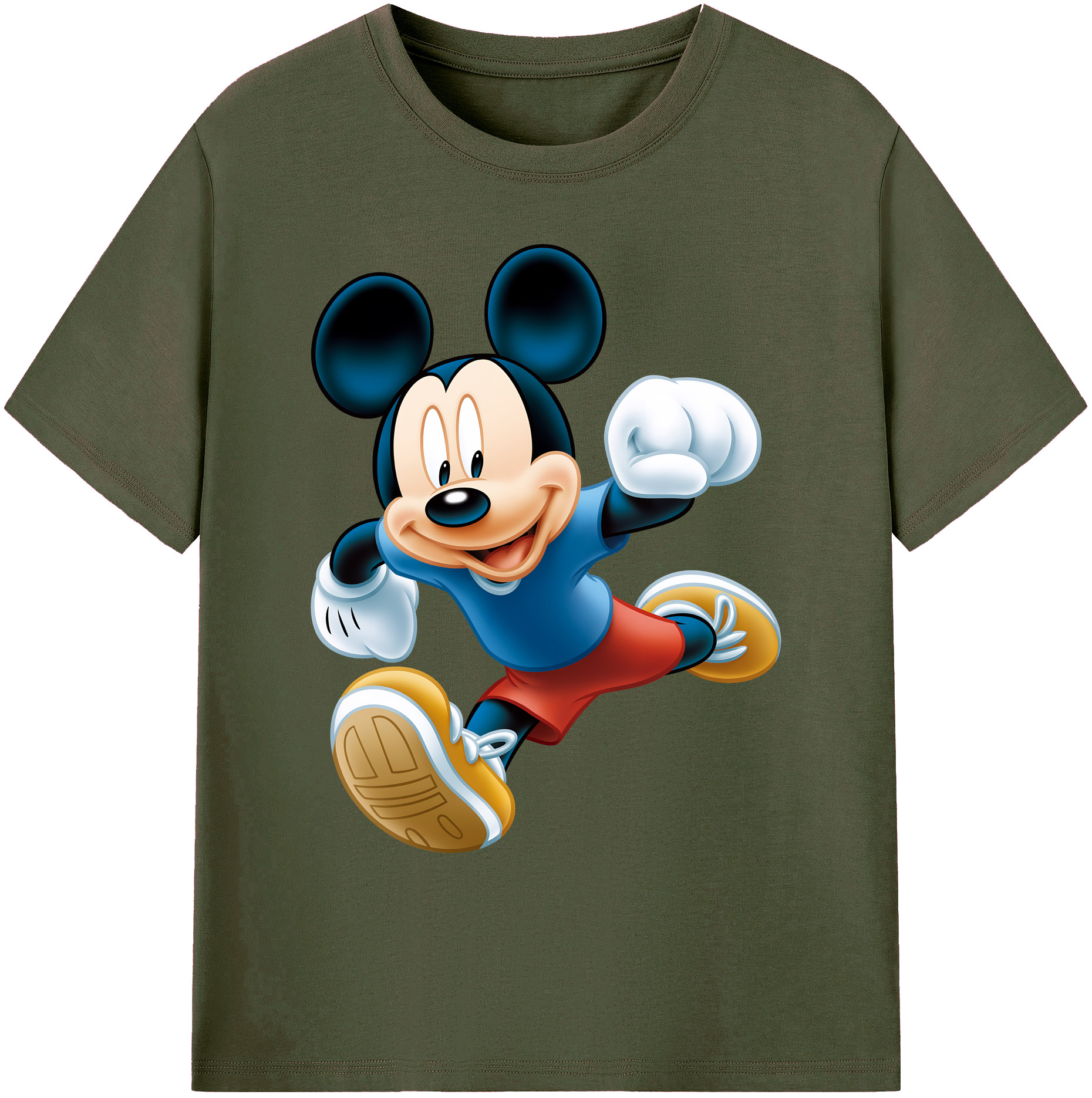 ミッキーマウス Mickey Mouse 綿100％ メンズ半袖Tシャツ｜肌触りやわらか＆通気性